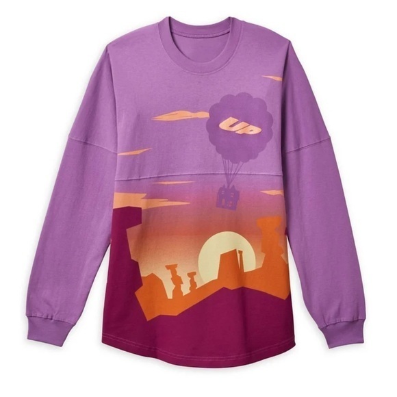 Disney Sweaters - Disney Pixar Up Spirit Jersey Sweatshirt Paradise Falls Screen Art